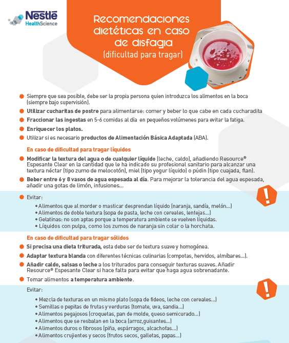 RECOMENDACIONES DIETÉTICAS EN CASO DE DISFAGIA