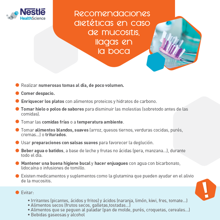 RECOMENDACIONES DIETÉTICAS EN CASO DE MUCOSITIS